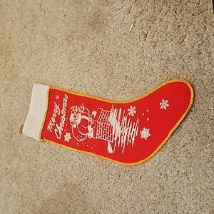 Vintage Red felt stocking with Santa